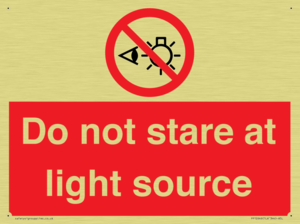 Do not stare at light source
